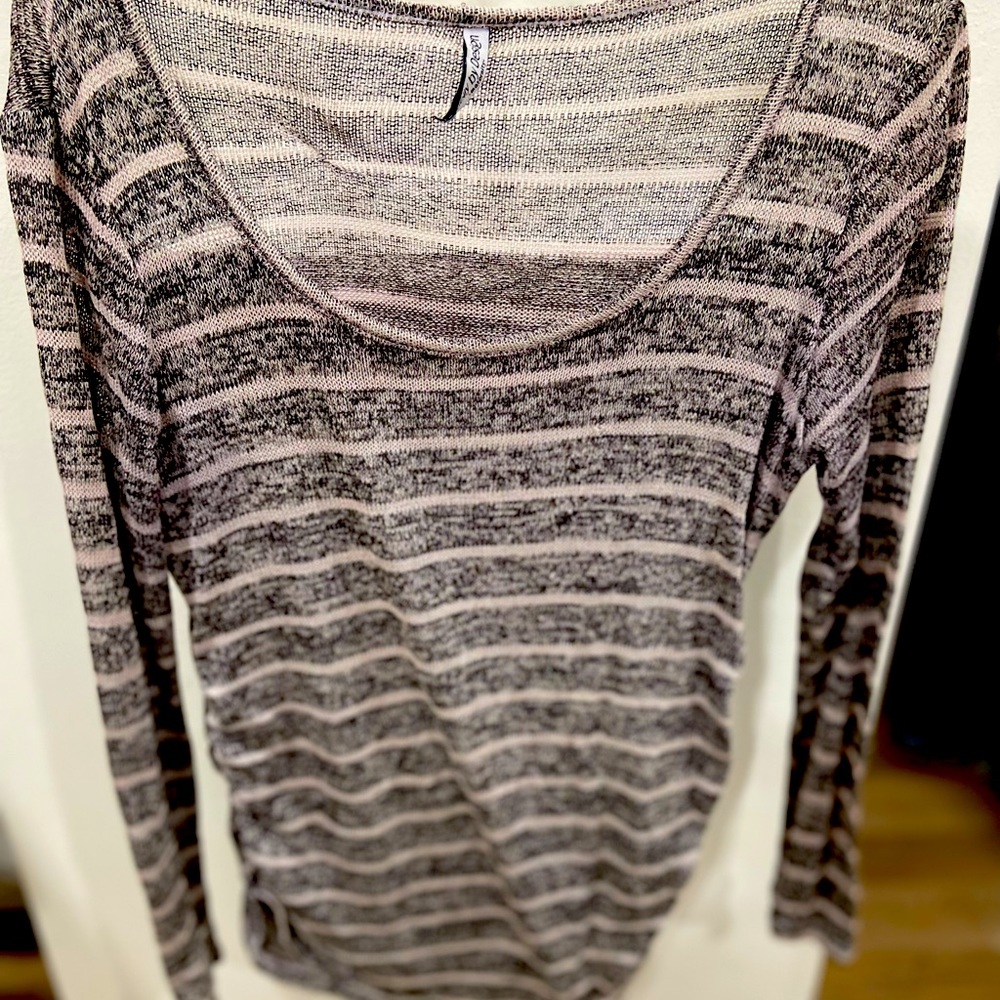 Peach and black maternity shirt